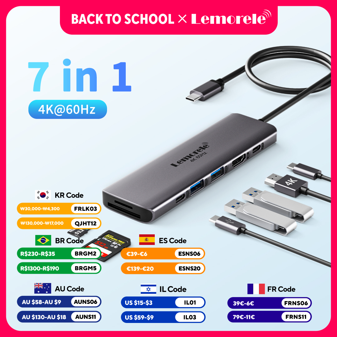 Laptop Accessories Macbook - Lemorele 7-in-1 USB 허브 도킹 스테이션