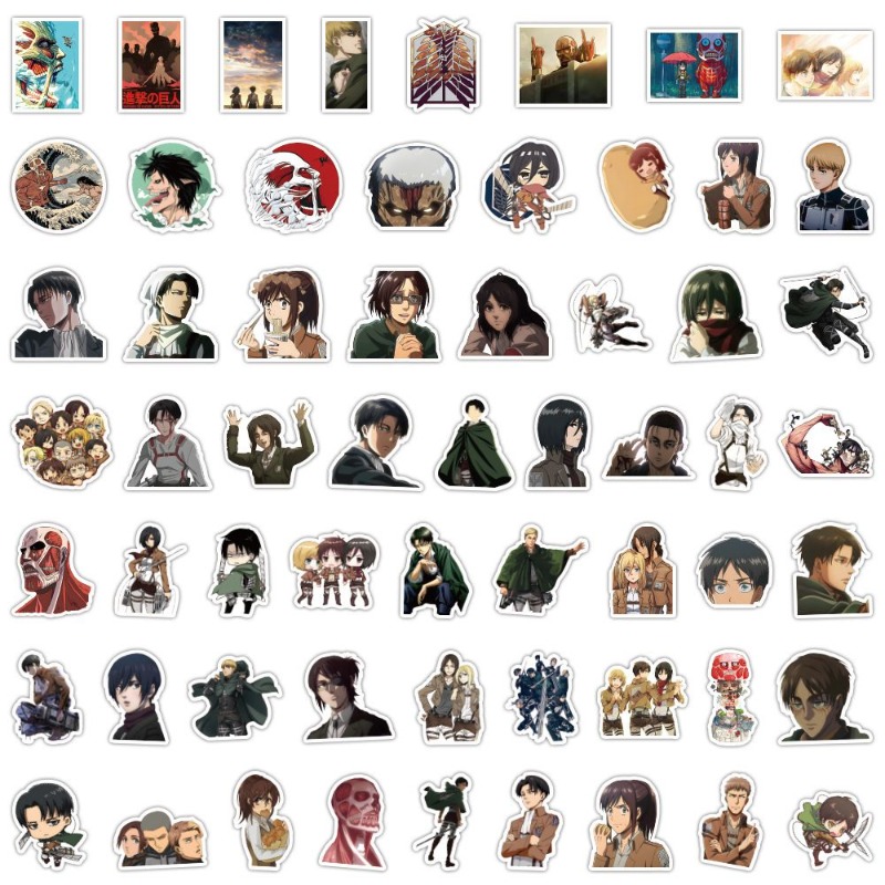 Laptop Original Accessories - 60Pcs 진격의 거인 애니메이션 스티커 귀여운