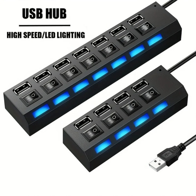 USB 2.0 허브 4/7 포트 분배기 전원 어댑터(O - Laptop Accessories Macbook 리뷰 및 가격