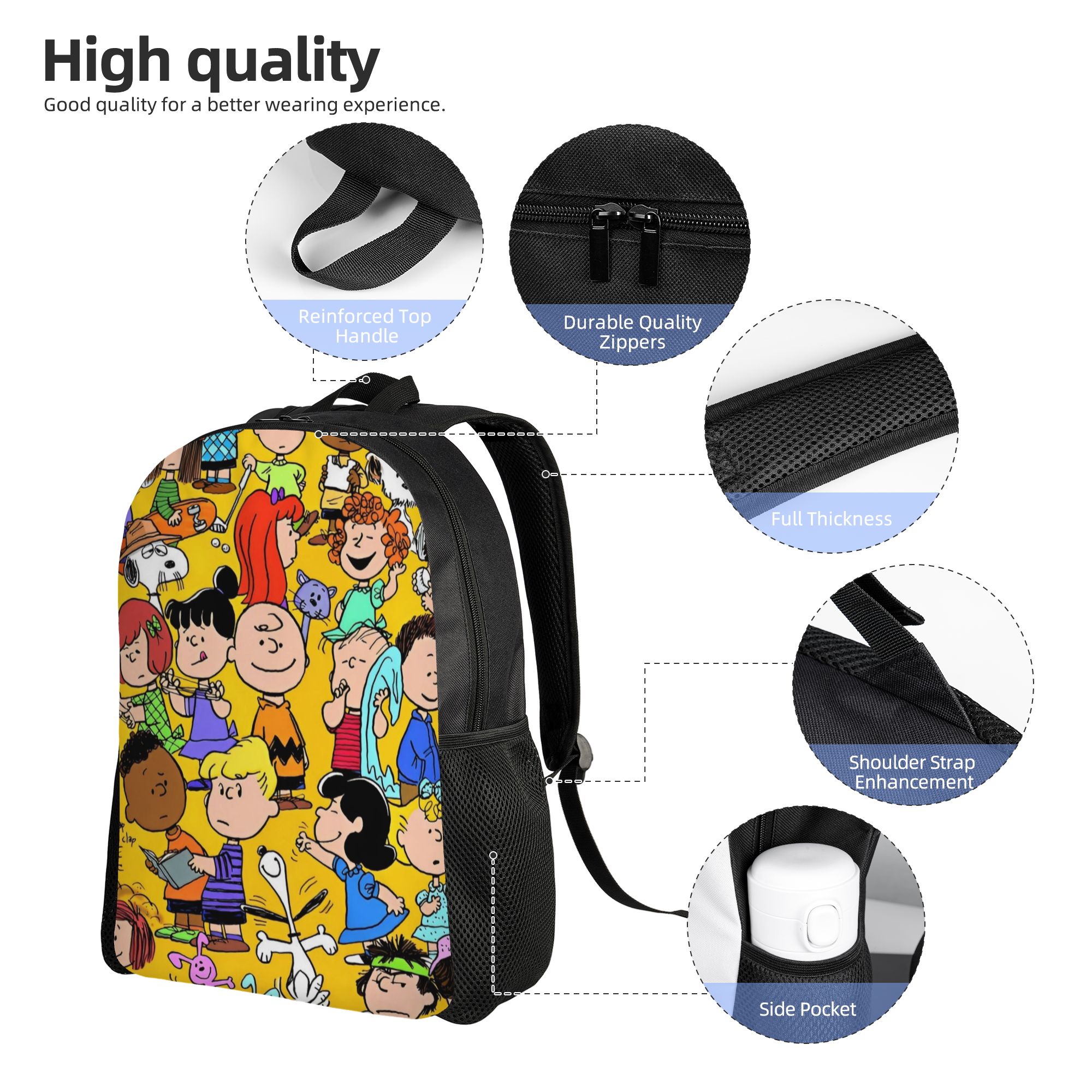스누피 땅콩 패션 배낭 스포츠 고등학교 하이킹 여행 만 - Laptop Accessories Bag For Men 리뷰 및 가격