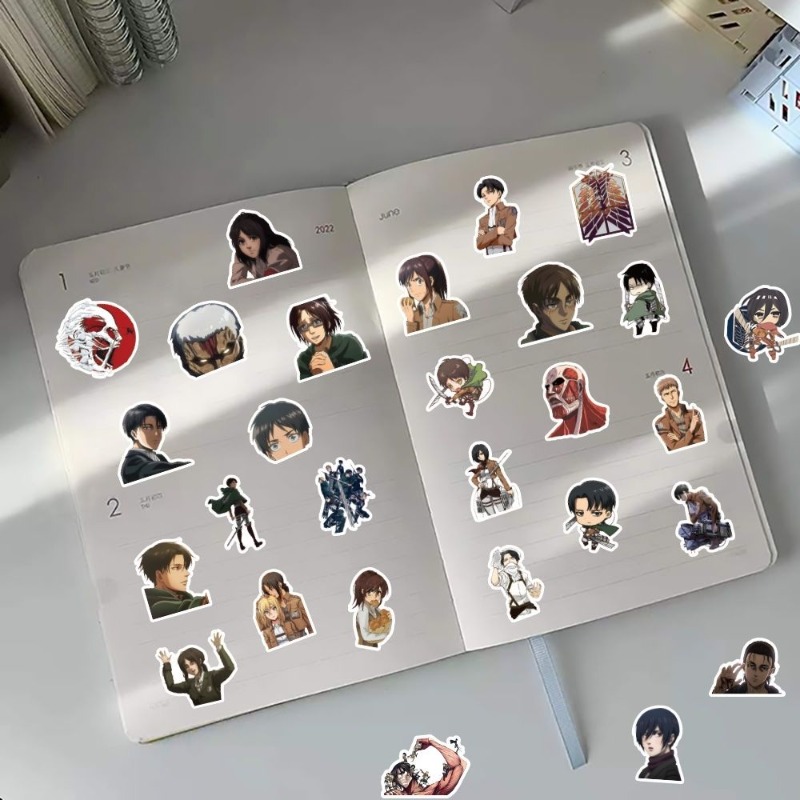 60Pcs 진격의 거인 애니메이션 스티커 귀여운 미적  - Laptop Original Accessories 리뷰 및 가격