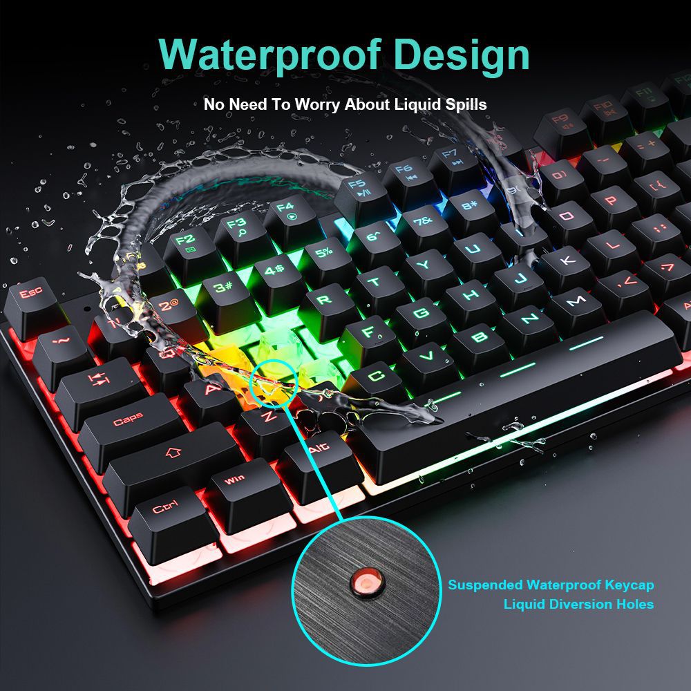 방수 발광 유선 게이밍 키보드 세트 RGB 백라이트 인 - Laptop Accessories Combo Set 리뷰 및 가격