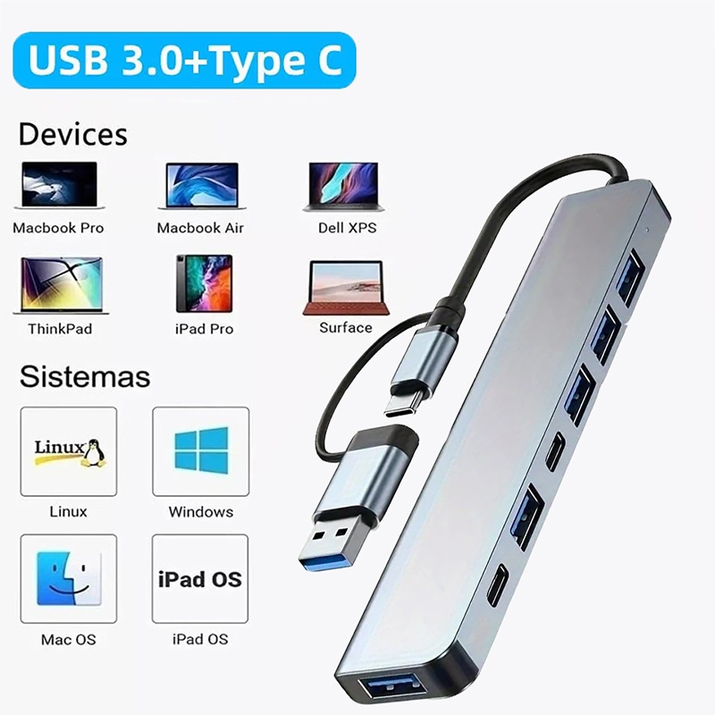 2 in 1 USB3.0 허브 7포트 타입 C 확장 스 - Laptop Accessories Macbook 리뷰 및 가격
