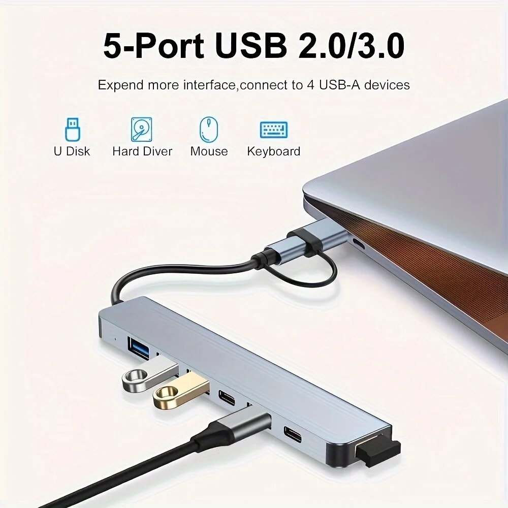 2 in 1 USB3.0 허브 7포트 타입 C 확장 스 - Laptop Accessories Macbook 리뷰 및 가격