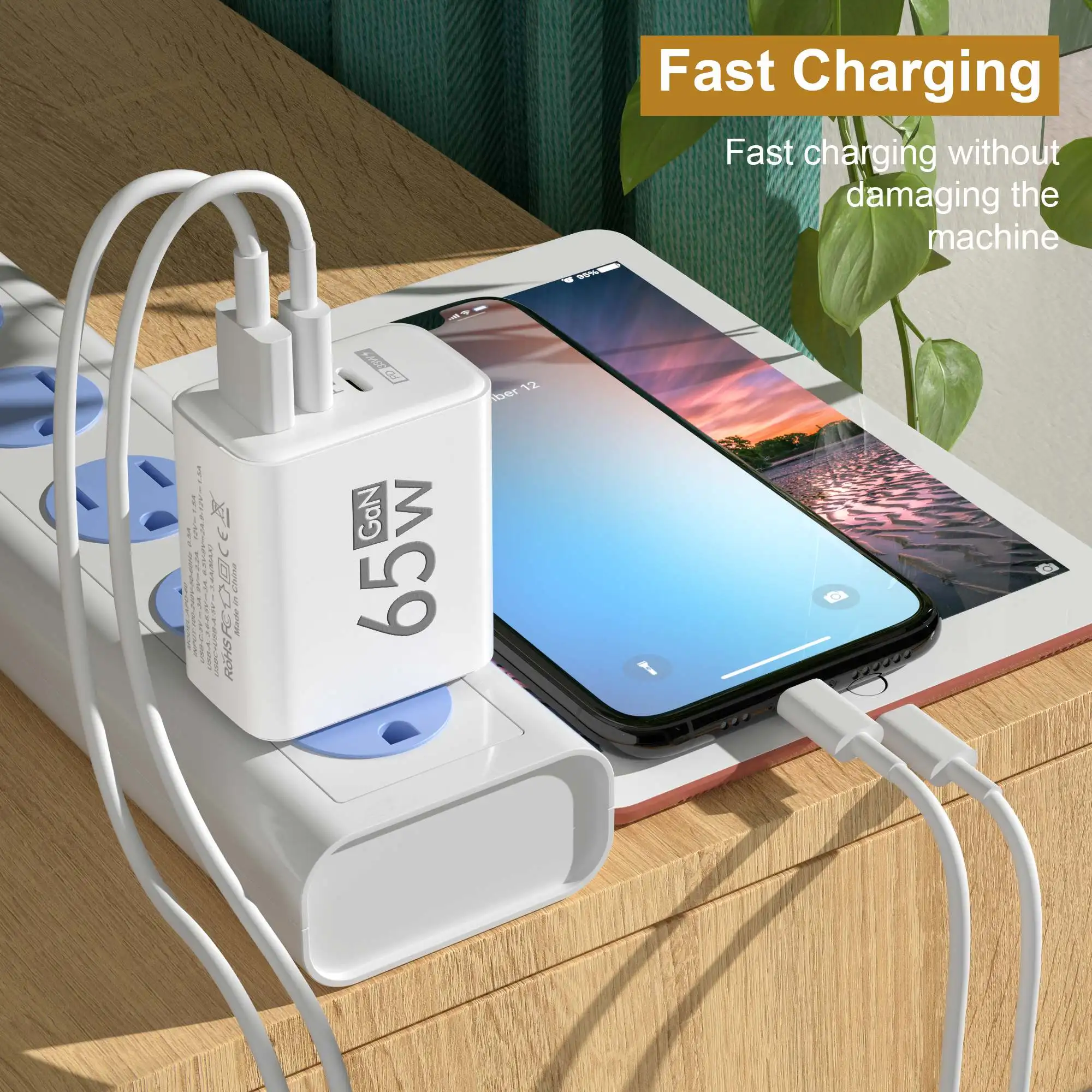 접이식 65W GaN 3포트 USB-C 벽면 충전기 i - Laptop Accessories Macbook 리뷰 및 가격