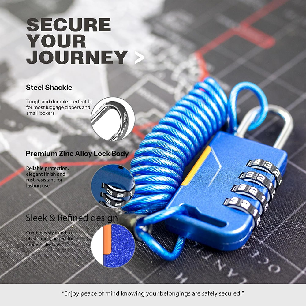 4자리 조합 자물쇠와 신축성 있는 케이블 도난 방지 세 - Laptop Backpack Anti Theft 리뷰 및 가격