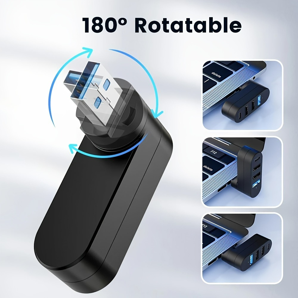 미니 스플리터 4 포트 USB 허브 3.0 박스 회전식 - Laptop Accessories Macbook 리뷰 및 가격